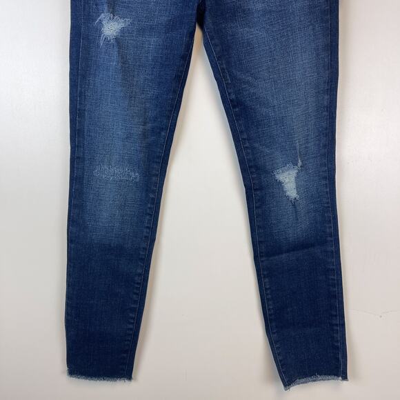 NWT DKNY Size 25 Skinny Mid-Rise Distressed Denim Jeans Blue 27” - Picture 4 of 12